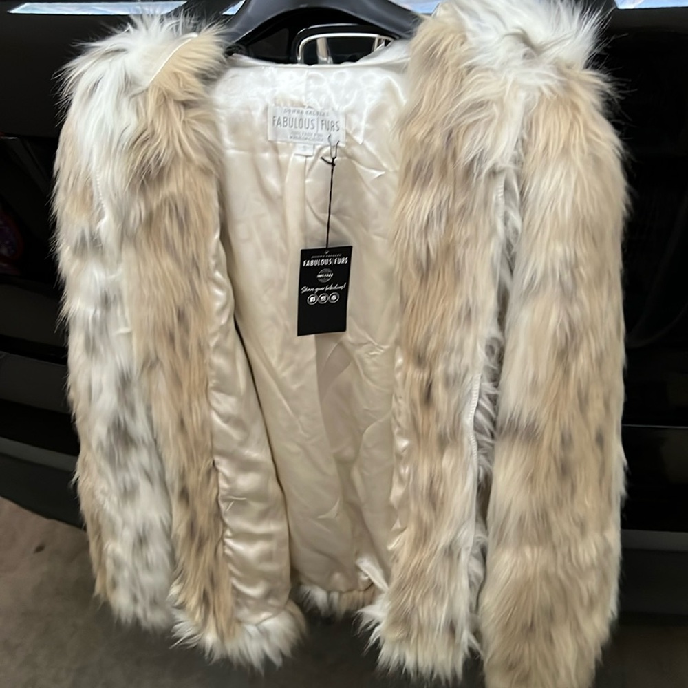 Faux Fur Hooded Coat with Zipper